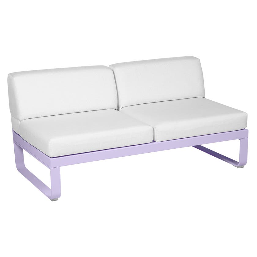 Module central BELLEVIE de Fermob, 2 places, Guimauve, Coussin Blanc grisé Module central BELLEVIE de Fermob, 2 places, Guimauve, Coussin Blanc grisé