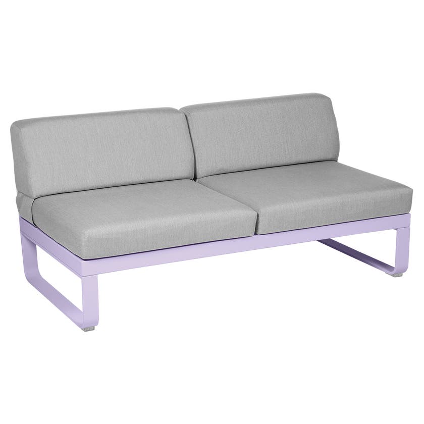 Module central BELLEVIE de Fermob, 2 places, Guimauve, Coussin Gris flanelle Module central BELLEVIE de Fermob, 2 places, Guimauve, Coussin Gris flanelle