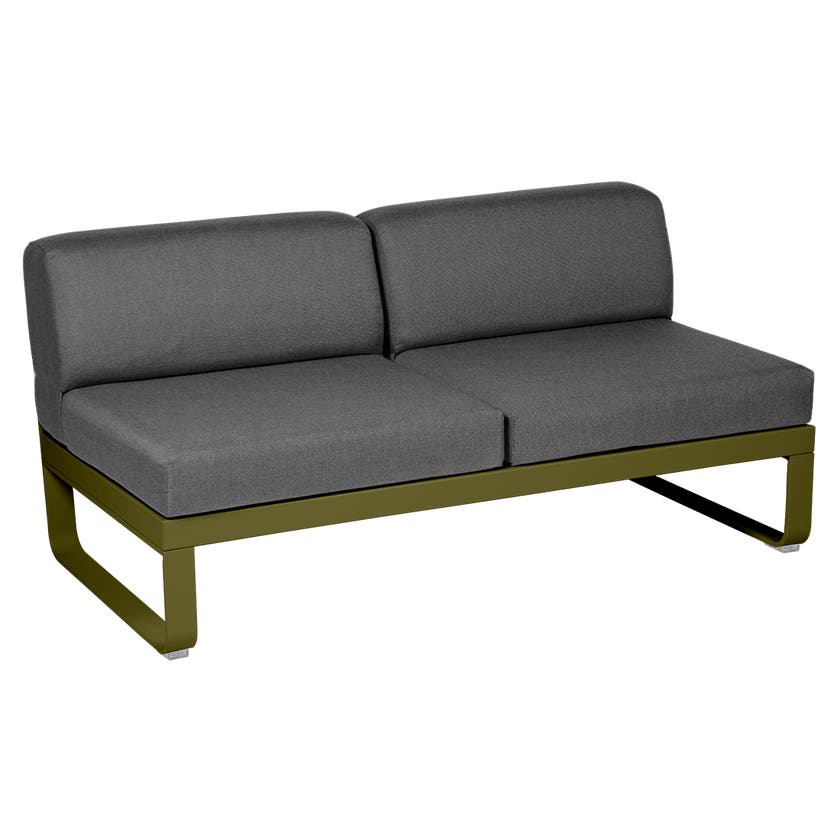 Module central BELLEVIE de Fermob, 2 places, Pesto, Coussin Gris graphite Module central BELLEVIE de Fermob, 2 places, Pesto, Coussin Gris graphite