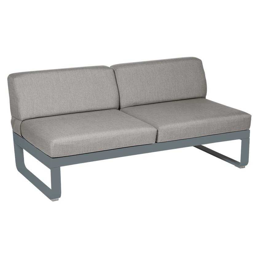 Module Central BELLEVIE LOUNGE 2 Places de Fermob, Structure Gris Orage, coussin Taupe Grisé Module Central BELLEVIE LOUNGE 2 Places de Fermob, Structure Gris Orage, coussin Taupe Grisé