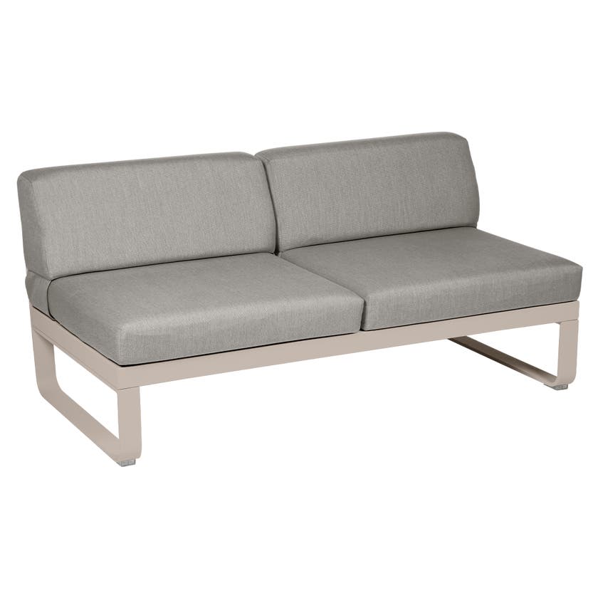 Module central BELLEVIE de Fermob, 2 places, Muscade, Coussin Taupe grisé Module central BELLEVIE de Fermob, 2 places, Muscade, Coussin Taupe grisé