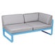Module d'angle droit 2 places BELLEVIE, Bleu maya, Coussin Gris flanelle