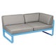 Module d'angle droit 2 places BELLEVIE, Bleu maya, Coussin Taupe grisé