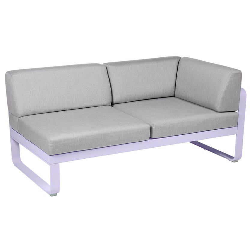 Module d'angle droit 2 places BELLEVIE de Fermob, Guimauve, Coussin Gris flanelle Module d'angle droit 2 places BELLEVIE de Fermob, Guimauve, Coussin Gris flanelle