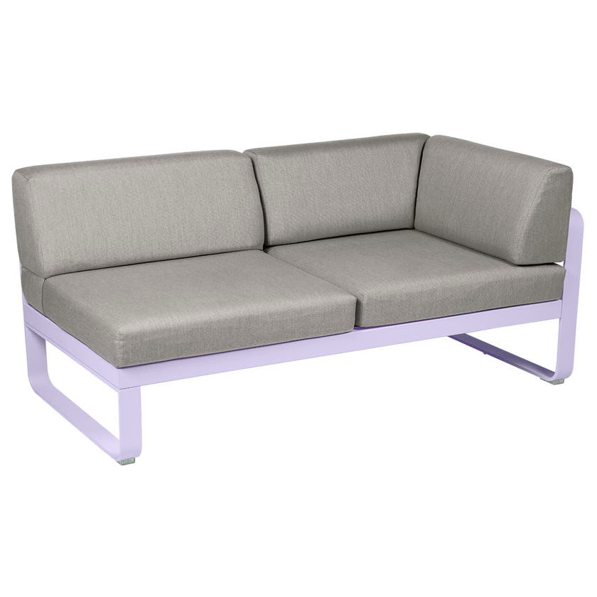 Module d'angle droit 2 places BELLEVIE de Fermob, Guimauve, Coussin Taupe grisé Module d'angle droit 2 places BELLEVIE de Fermob, Guimauve, Coussin Taupe grisé