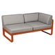 Module d'angle droit 2 places BELLEVIE, Orange confite, Coussin Taupe grisé