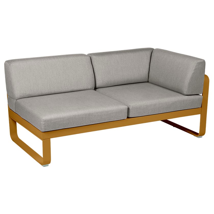 Module d'angle droit 2 places BELLEVIE de Fermob, Pain d'épices, Coussin Taupe grisé Module d'angle droit 2 places BELLEVIE de Fermob, Pain d'épices, Coussin Taupe grisé
