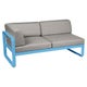 Module d'angle gauche 2 places BELLEVIE, Bleu maya, Coussin Taupe grisé