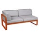 Module d'angle gauche 2 places BELLEVIE, Orange confite, Coussin Gris flanelle