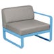 Module droit BELLEVIE, 1 place, Bleu maya, Coussin Taupe grisé