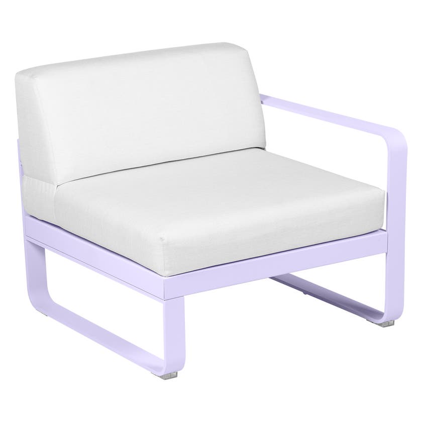Module droit BELLEVIE de Fermob, 1 place, Guimauve, Coussin Blanc grisé Module droit BELLEVIE de Fermob, 1 place, Guimauve, Coussin Blanc grisé