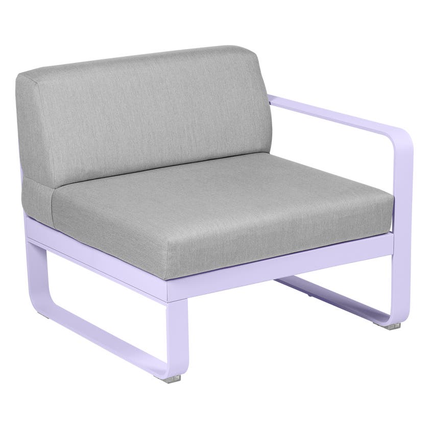 Module droit BELLEVIE de Fermob, 1 place, Guimauve, Coussin Gris flanelle Module droit BELLEVIE de Fermob, 1 place, Guimauve, Coussin Gris flanelle