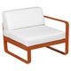 Module droit BELLEVIE, 1 place, Orange confite, Coussin Blanc grisé