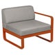 Module droit BELLEVIE, 1 place, Orange confite, Coussin Taupe grisé