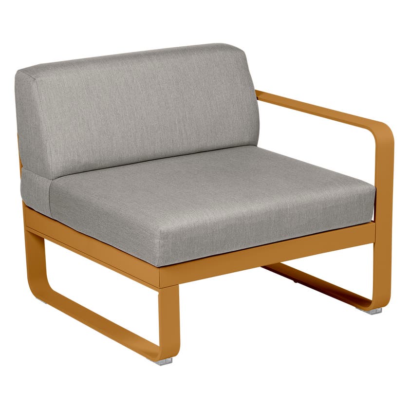 Module droit BELLEVIE de Fermob, 1 place, Pain d'épices, Coussin Taupe grisé Module droit BELLEVIE de Fermob, 1 place, Pain d'épices, Coussin Taupe grisé