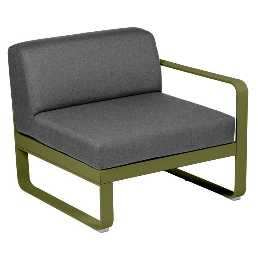 Module droit BELLEVIE de Fermob, 1 place, Pesto, Coussin Gris graphite Module droit BELLEVIE de Fermob, 1 place, Pesto, Coussin Gris graphite