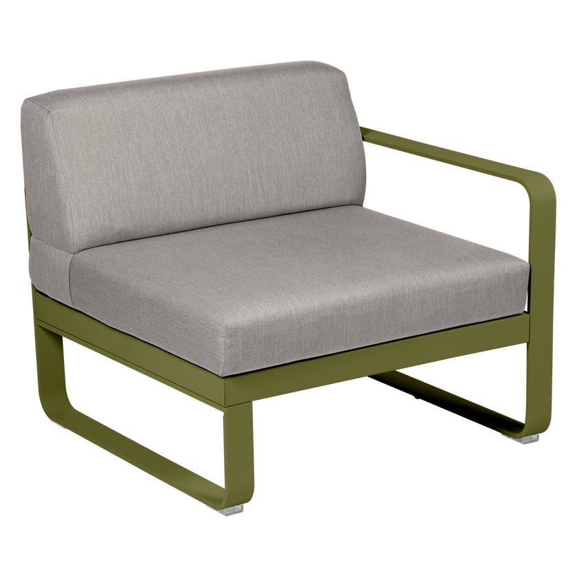 Module droit BELLEVIE de Fermob, 1 place, Pesto, Coussin Taupe grisé Module droit BELLEVIE de Fermob, 1 place, Pesto, Coussin Taupe grisé
