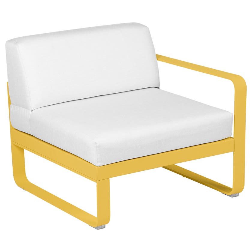 Module droit BELLEVIE de Fermob, 1 place, Miel, Coussin Blanc grisé Module droit BELLEVIE de Fermob, 1 place, Miel, Coussin Blanc grisé