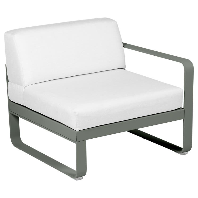 Module droit BELLEVIE de Fermob, 1 place, Romarin, Coussin Blanc grisé Module droit BELLEVIE de Fermob, 1 place, Romarin, Coussin Blanc grisé