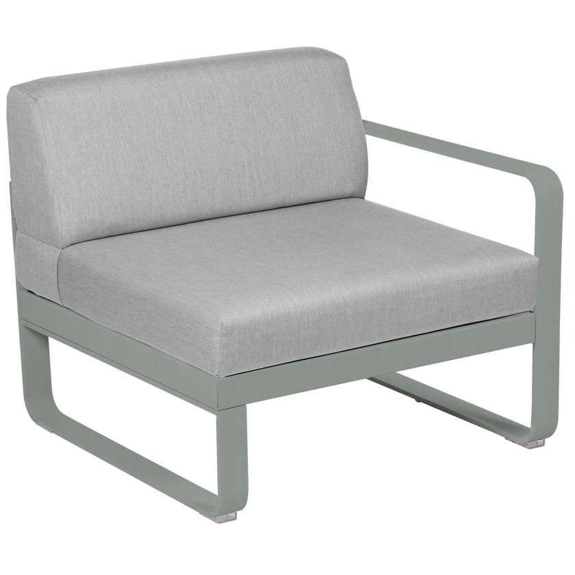 Module droit BELLEVIE de Fermob, 1 place, Gris lapilli, Coussin Gris flanelle Module droit BELLEVIE de Fermob, 1 place, Gris lapilli, Coussin Gris flanelle