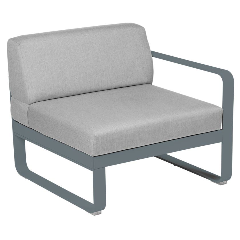 Module droit BELLEVIE de Fermob, 1 place, Gris orage, Coussin Gris flanelle Module droit BELLEVIE de Fermob, 1 place, Gris orage, Coussin Gris flanelle