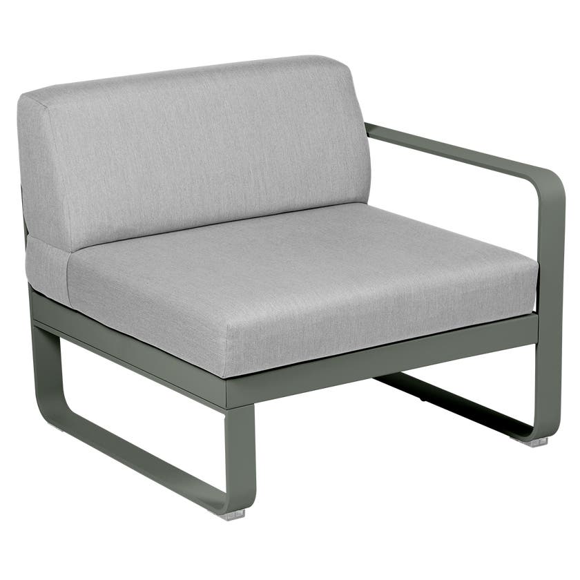 Module droit BELLEVIE de Fermob, 1 place, Romarin, Coussin Gris flanelle Module droit BELLEVIE de Fermob, 1 place, Romarin, Coussin Gris flanelle