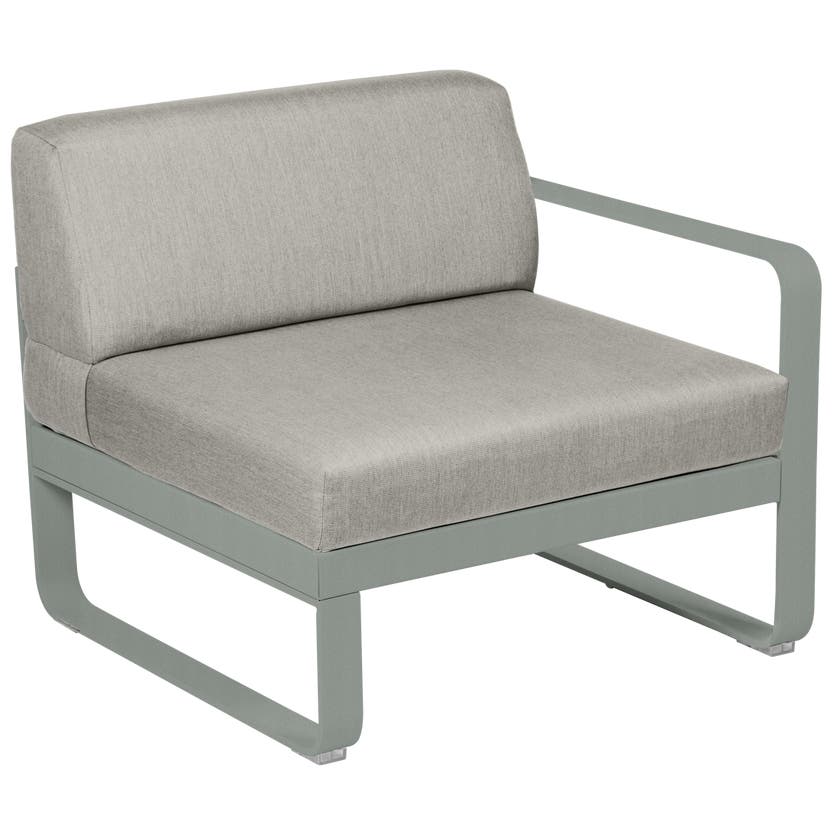 Module droit BELLEVIE de Fermob, 1 place, Gris lapilli, Coussin Taupe grisé Module droit BELLEVIE de Fermob, 1 place, Gris lapilli, Coussin Taupe grisé
