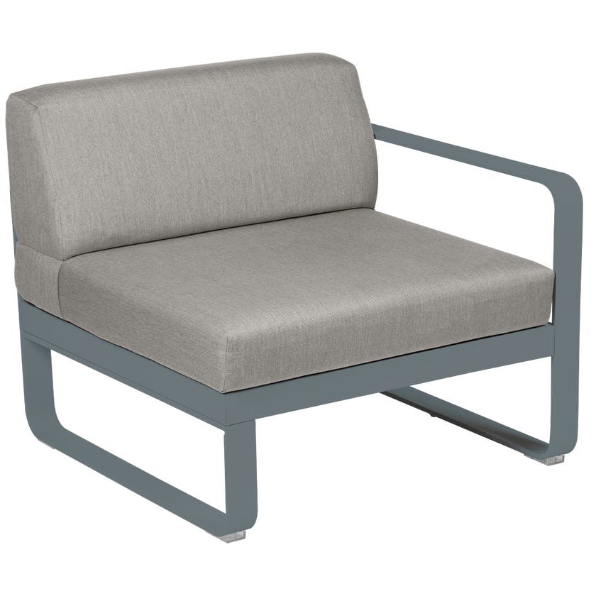 Module droit BELLEVIE de Fermob, 1 place, Gris orage, Coussin Taupe grisé Module droit BELLEVIE de Fermob, 1 place, Gris orage, Coussin Taupe grisé