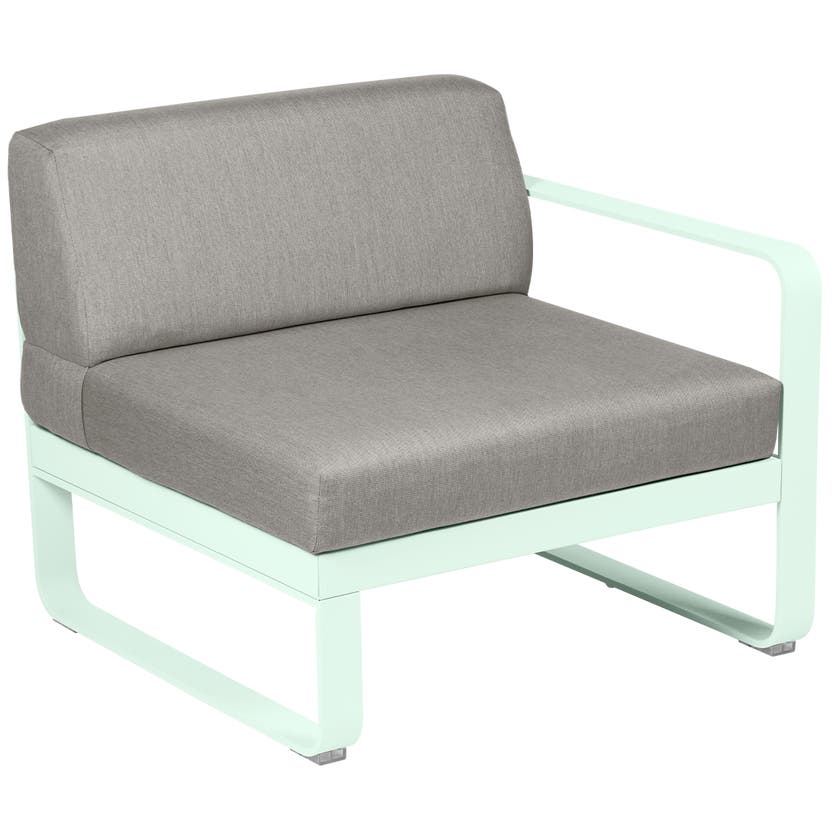 Module droit BELLEVIE de Fermob, 1 place, Menthe glaciale, Coussin Taupe grisé Module droit BELLEVIE de Fermob, 1 place, Menthe glaciale, Coussin Taupe grisé