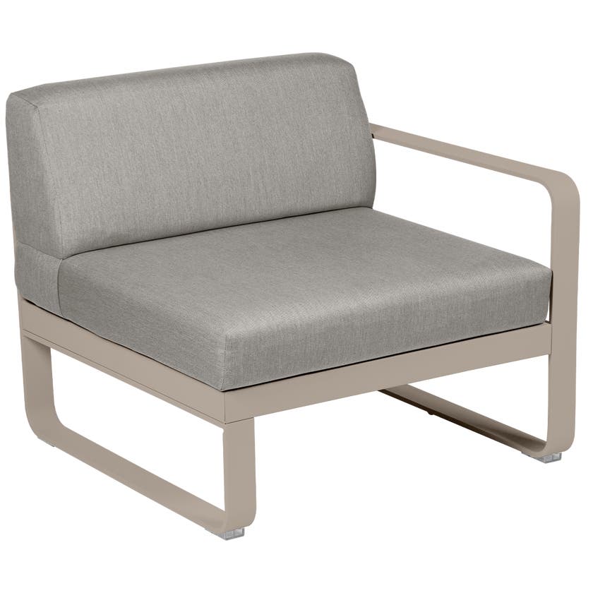 Module droit BELLEVIE de Fermob, 1 place, Muscade, Coussin Taupe grisé Module droit BELLEVIE de Fermob, 1 place, Muscade, Coussin Taupe grisé
