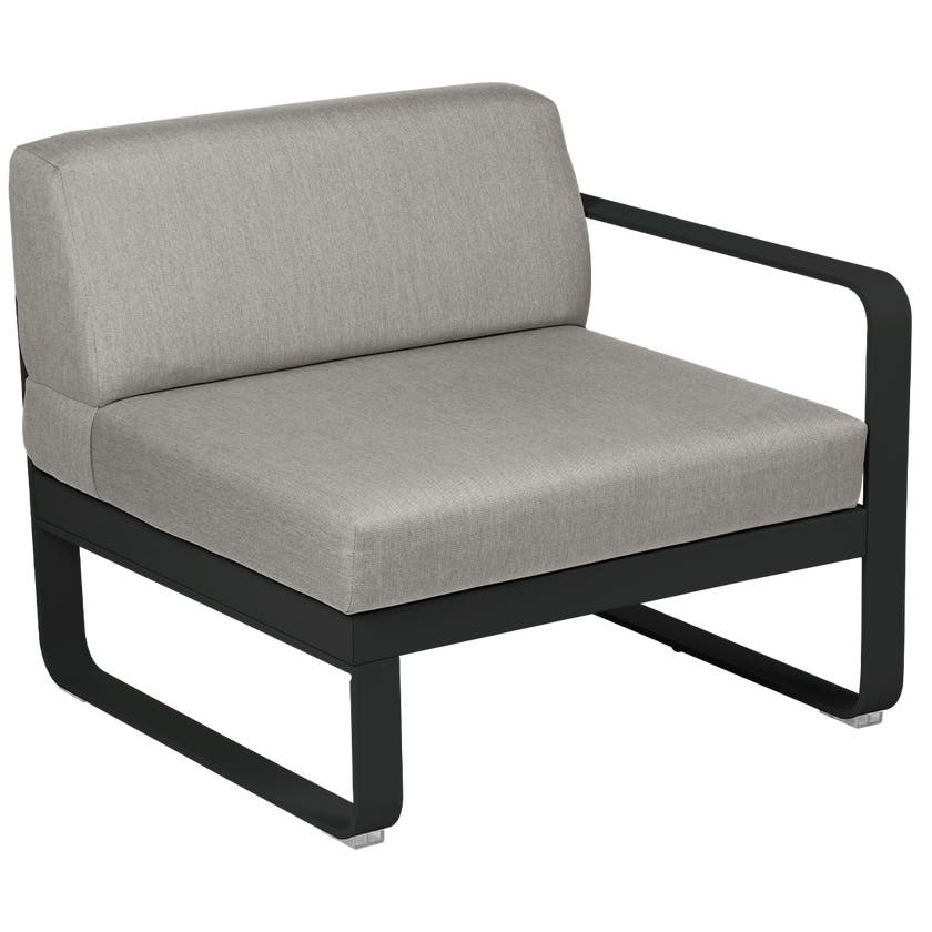 Module droit BELLEVIE de Fermob, 1 place, Réglisse, Coussin Taupe grisé Module droit BELLEVIE de Fermob, 1 place, Réglisse, Coussin Taupe grisé