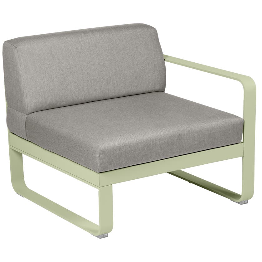 Module droit BELLEVIE de Fermob, 1 place, Tilleul, Coussin Taupe grisé Module droit BELLEVIE de Fermob, 1 place, Tilleul, Coussin Taupe grisé