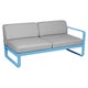 Module droit BELLEVIE, 2 places, Bleu maya, Coussin Gris flanelle