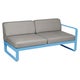 Module droit BELLEVIE, 2 places, Bleu maya, Coussin Taupe grisé