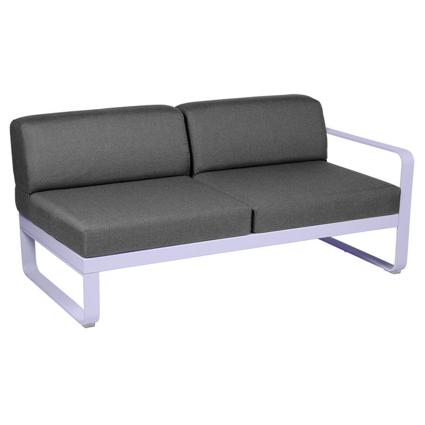 Module droit BELLEVIE de Fermob, 2 places, Guimauve, Coussin Gris graphite Module droit BELLEVIE de Fermob, 2 places, Guimauve, Coussin Gris graphite