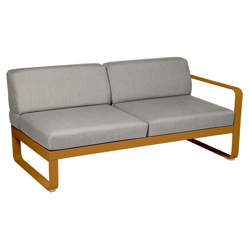 Module droit BELLEVIE de Fermob, 2 places, Pain d'épices, Coussin Taupe grisé Module droit BELLEVIE de Fermob, 2 places, Pain d'épices, Coussin Taupe grisé