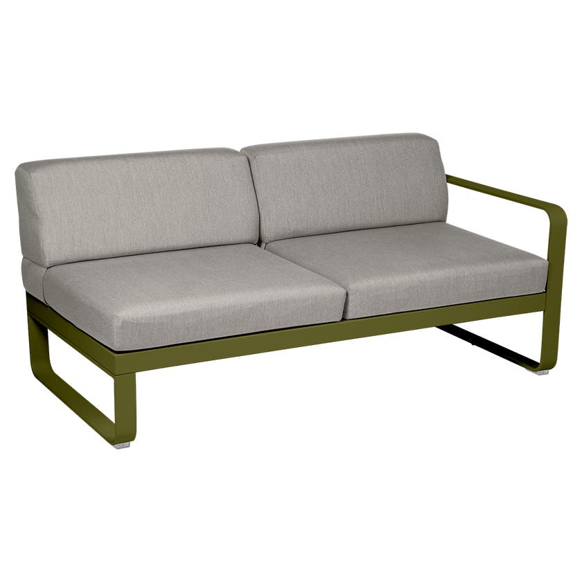 Module droit BELLEVIE de Fermob, 2 places, Pesto, Coussin Taupe grisé Module droit BELLEVIE de Fermob, 2 places, Pesto, Coussin Taupe grisé