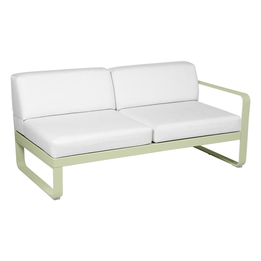 Module droit BELLEVIE de Fermob, 2 places, Tilleul, Coussin Blanc grisé Module droit BELLEVIE de Fermob, 2 places, Tilleul, Coussin Blanc grisé