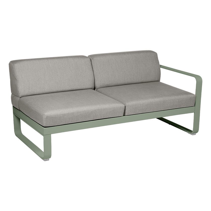 Module droit BELLEVIE de Fermob, 2 places, Cactus, Coussin Taupe grisé Module droit BELLEVIE de Fermob, 2 places, Cactus, Coussin Taupe grisé