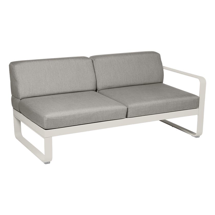 Module droit BELLEVIE de Fermob, 2 places, Gris argile, Coussin Taupe grisé Module droit BELLEVIE de Fermob, 2 places, Gris argile, Coussin Taupe grisé