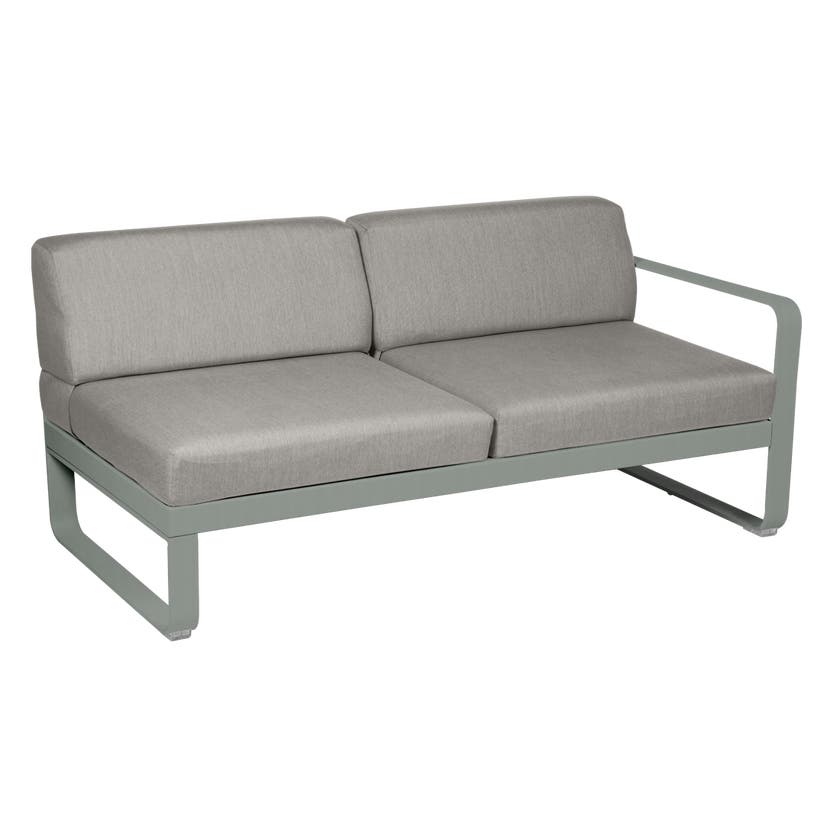 Module droit BELLEVIE de Fermob, 2 places, Gris lapilli, Coussin Taupe grisé Module droit BELLEVIE de Fermob, 2 places, Gris lapilli, Coussin Taupe grisé
