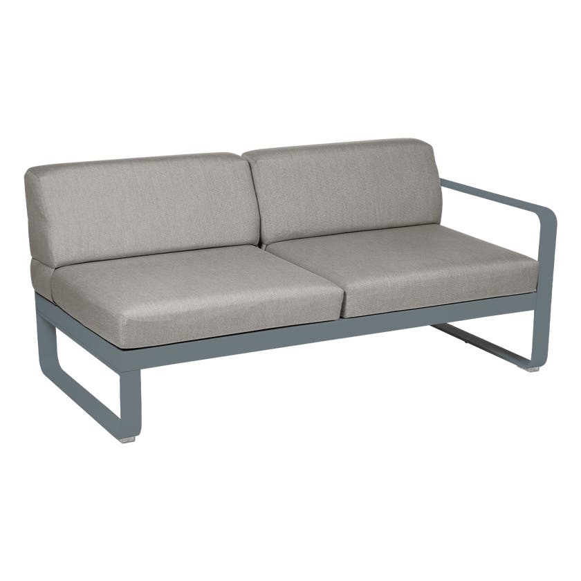Module droit BELLEVIE de Fermob, 2 places, Gris orage, Coussin Taupe grisé Module droit BELLEVIE de Fermob, 2 places, Gris orage, Coussin Taupe grisé