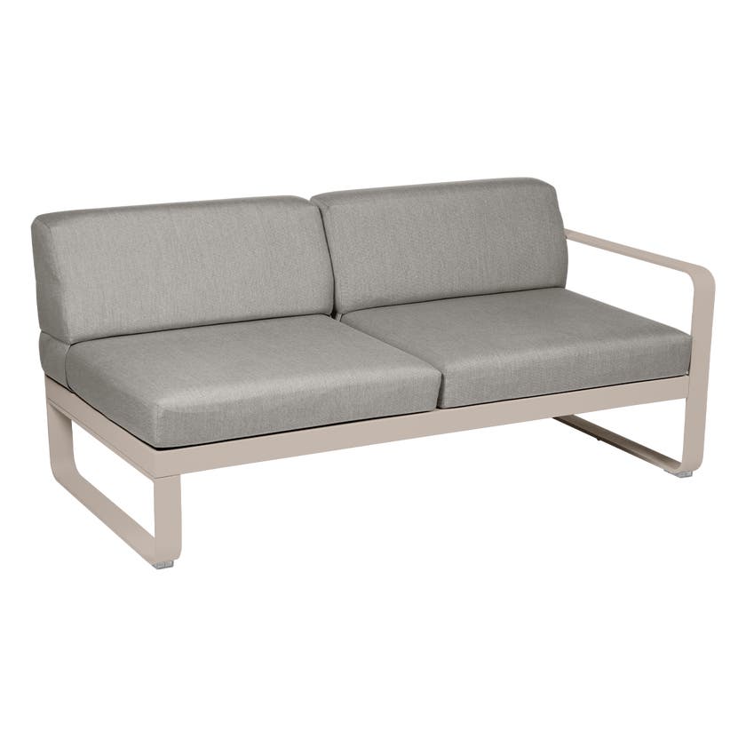 Module droit BELLEVIE de Fermob, 2 places, Muscade, Coussin Taupe grisé Module droit BELLEVIE de Fermob, 2 places, Muscade, Coussin Taupe grisé