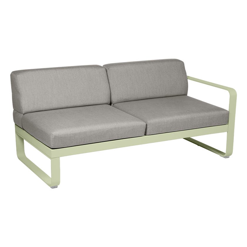 Module droit BELLEVIE de Fermob, 2 places, Tilleul, Coussin Taupe grisé Module droit BELLEVIE de Fermob, 2 places, Tilleul, Coussin Taupe grisé
