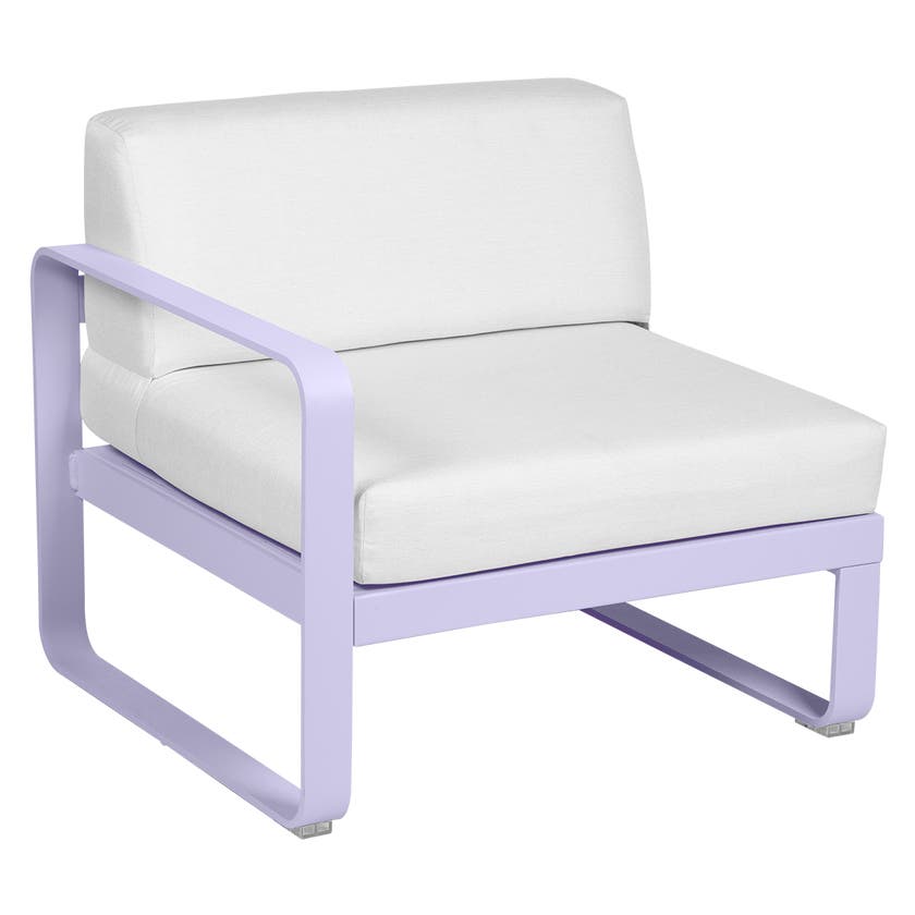 Module gauche BELLEVIE de Fermob, 1 place, Guimauve, Coussin Blanc grisé Module gauche BELLEVIE de Fermob, 1 place, Guimauve, Coussin Blanc grisé