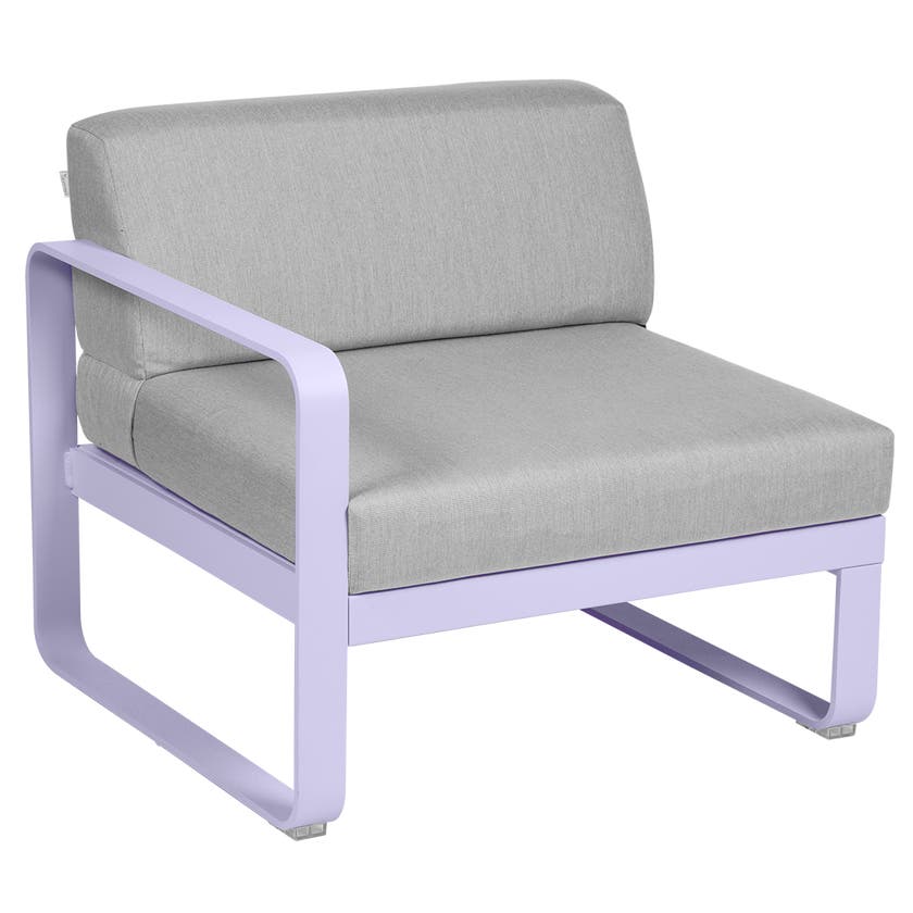 Module gauche BELLEVIE de Fermob, 1 place, Guimauve, Coussin Gris flanelle Module gauche BELLEVIE de Fermob, 1 place, Guimauve, Coussin Gris flanelle