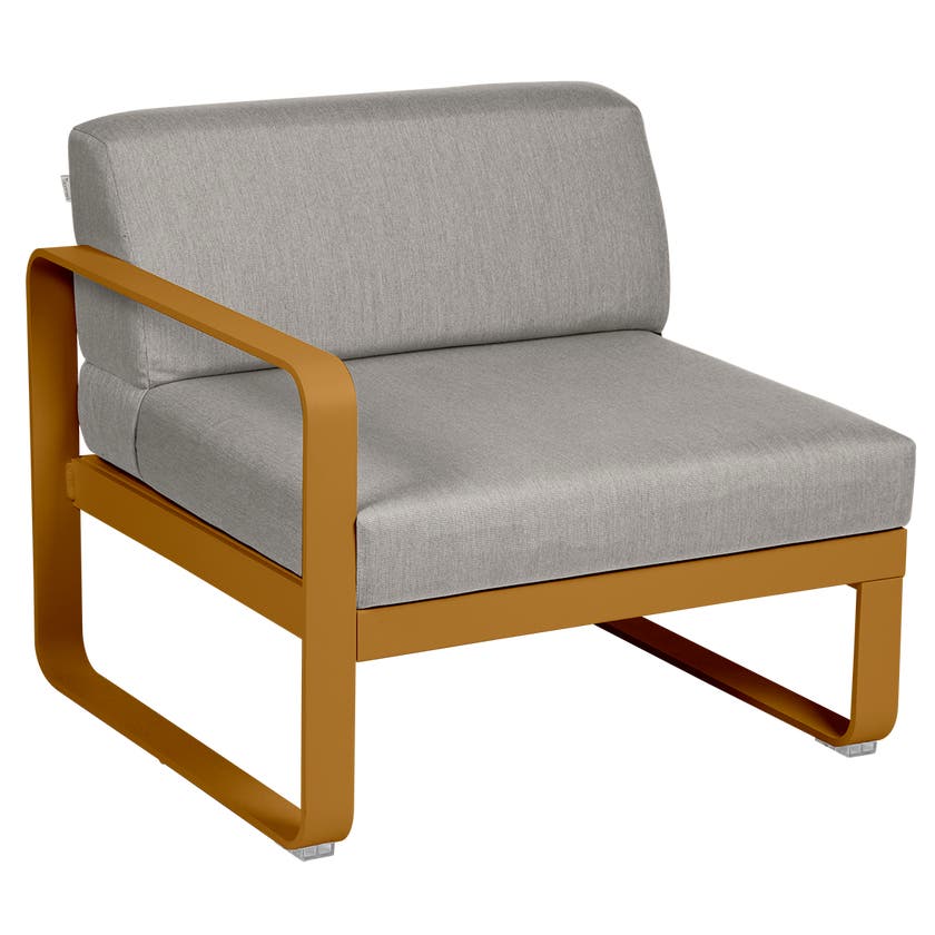 Module gauche BELLEVIE de Fermob, 1 place, Pain d'épices, Coussin Taupe grisé Module gauche BELLEVIE de Fermob, 1 place, Pain d'épices, Coussin Taupe grisé