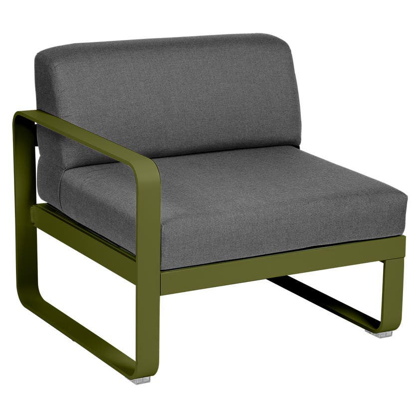 Module gauche BELLEVIE de Fermob, 1 place, Pesto, Coussin Gris graphite Module gauche BELLEVIE de Fermob, 1 place, Pesto, Coussin Gris graphite