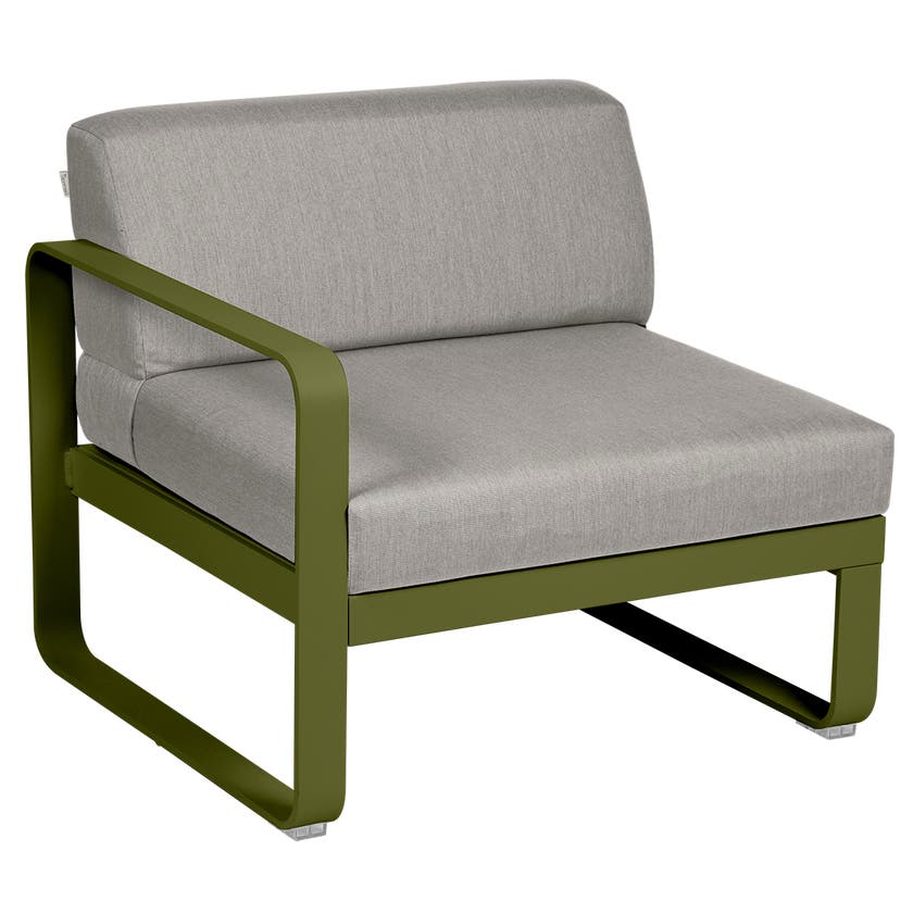Module gauche BELLEVIE de Fermob, 1 place, Pesto, Coussin Taupe grisé Module gauche BELLEVIE de Fermob, 1 place, Pesto, Coussin Taupe grisé
