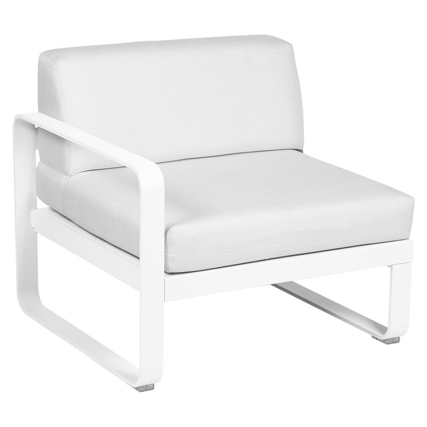 Module gauche BELLEVIE de Fermob, 1 place, Blanc coton, Coussin Blanc grisé Module gauche BELLEVIE de Fermob, 1 place, Blanc coton, Coussin Blanc grisé